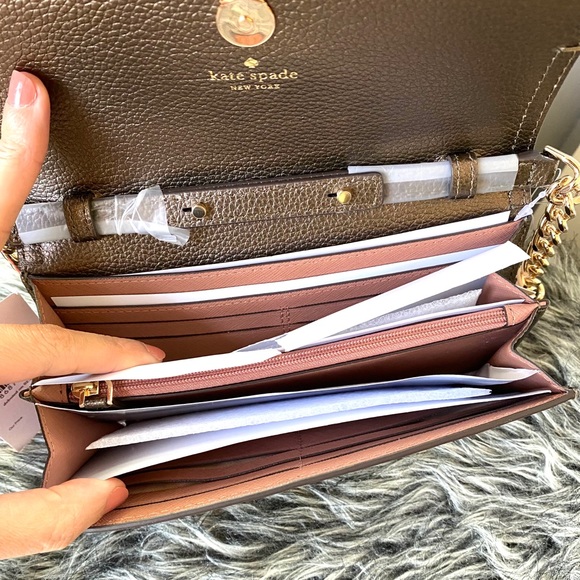 NWT Kate Spade metallic leather crossbody clutch - Picture 3 of 7